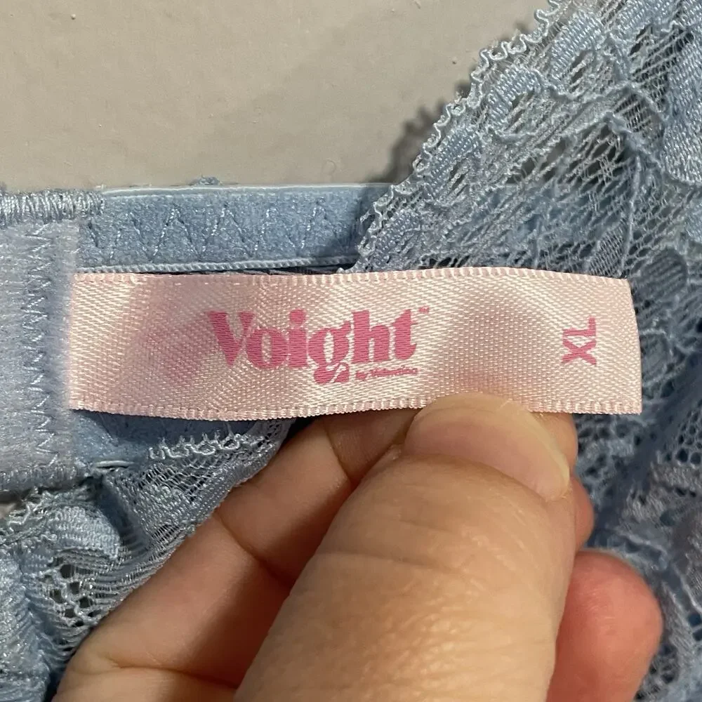 Voight by Valentina Made in Heaven Angelic Bra Bustier Garter Lingerie XL Blue